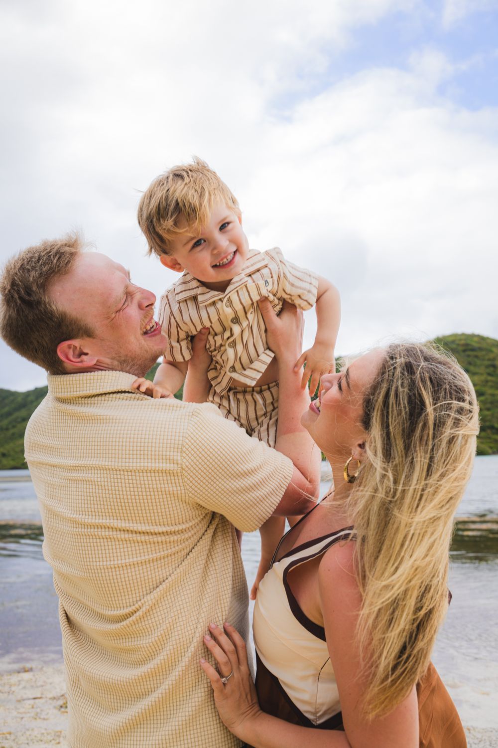 A family portrait session on a St. John beach
